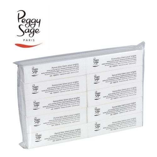 10 PZ BLOCCO POMICE BIANCO PER UNGHIE MATTONCINO BUFFER PREPARAZIONE SMALTO