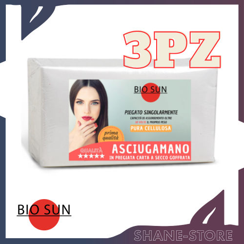 3 pz Asciugamani Monouso in Pregiata Carta Assorbente 70X35 cm Bio Sun