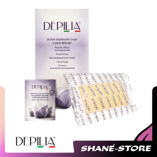 20 Strisce Depilatorie Corpo Viso Olio di Argan Depilia