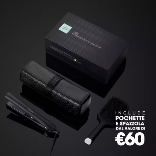 Gold Gift Set Natale Piastra + Spazzola + Bag GHD