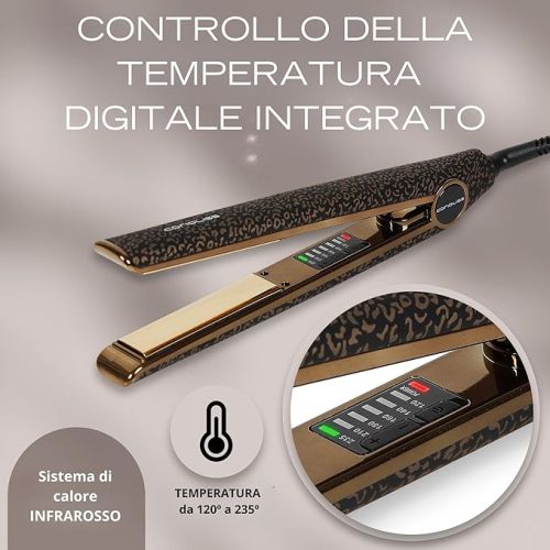 C1 Gold Leopard Soft Touch Piastra per Capelli...