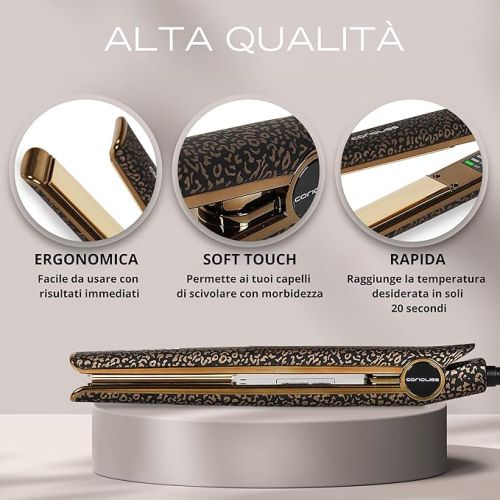 C1 Gold Leopard Soft Touch Piastra per Capelli...