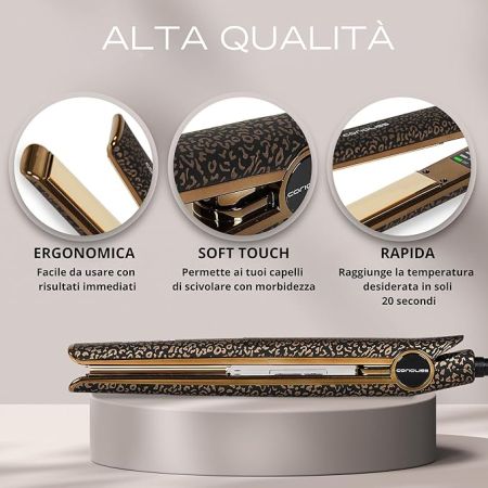 C1 Gold Leopard Soft Touch Piastra per Capelli Titanium Corioliss