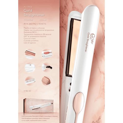 Gold Straightner Titanium Infrared 230° Styler...