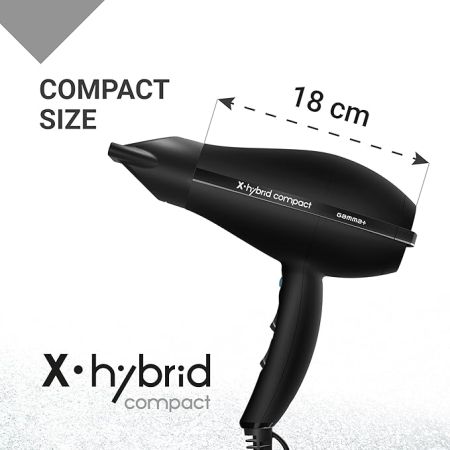 X-Hybrid Compact Phon Asciugacapelli Compatto Black Gamma Più